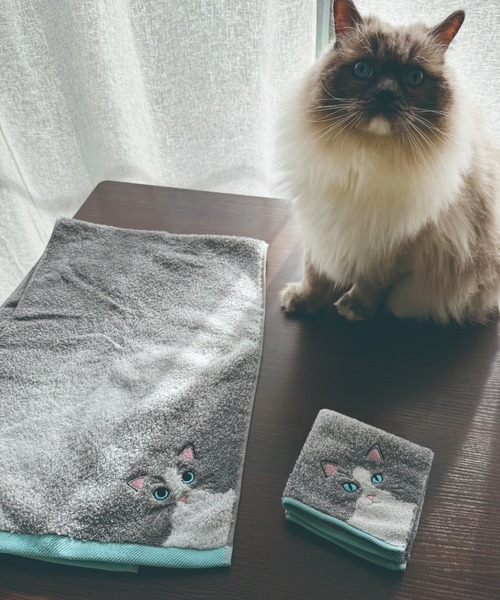 タオル 「今治タオル」ニャンコの毛並みを今治タオルで再現！猫種ごとの毛並みや表情を刺繍で丁寧に表現した贅沢デザイン。ギフトにも最適な猫好き必見のロング | MILLION CARATS | 05