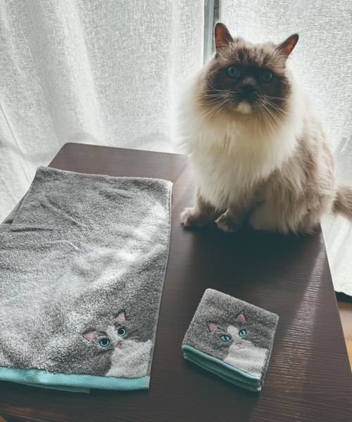 タオル 「今治タオル」ニャンコの毛並みを今治タオルで再現！猫種ごとの毛並みや表情を刺繍で丁寧に表現した贅沢デザイン。ギフトにも最適な猫好き必見のロング | MILLION CARATS | 26