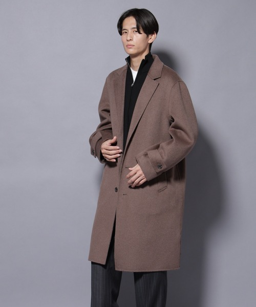 nano universe チェスターコート ブラウン Ｌ NANO universe（ナノ・ユニバース） チェスターコート コート ウール