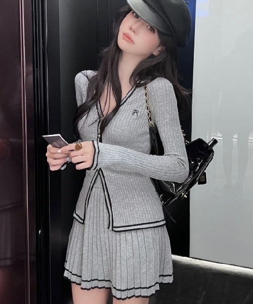 Ritomo De Ricco セットアップ ニットスーツ ジャケット風カーデ