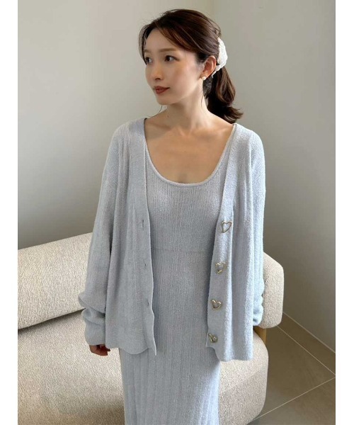 【スナイデルホーム】オープンハートカーディガン ピンク　ルームウェア　ワンピース スナイデルホーム】オープンハートカーディガン ピンク ルームウェア