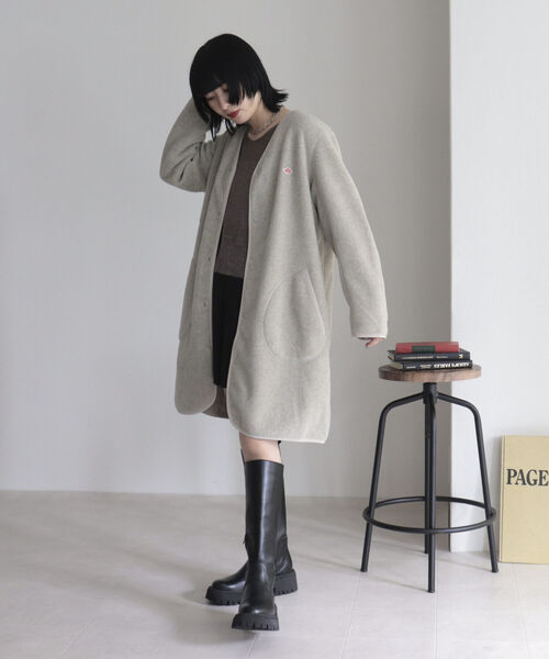 未使用品　DANTON ダントン ノーカラーコート 38 Danton（ダントン） ノーカラーコート 38 アイボリー レディース