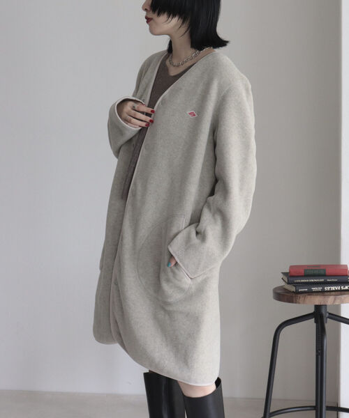 Danton（ダントン） ノーカラーコート 38 アイボリー レディース