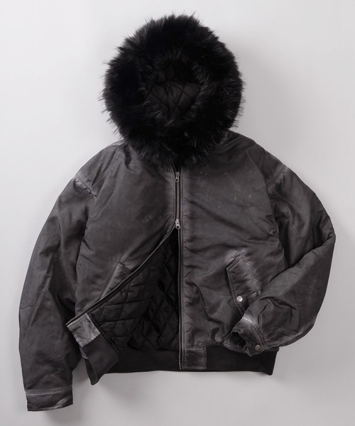 ブルゾン アウター 「82」ヴィンテージライク ファーフード フライト