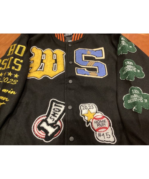 Bling Leads スタジャン 「Blss」「Bling Leads」サガラ刺繍入 