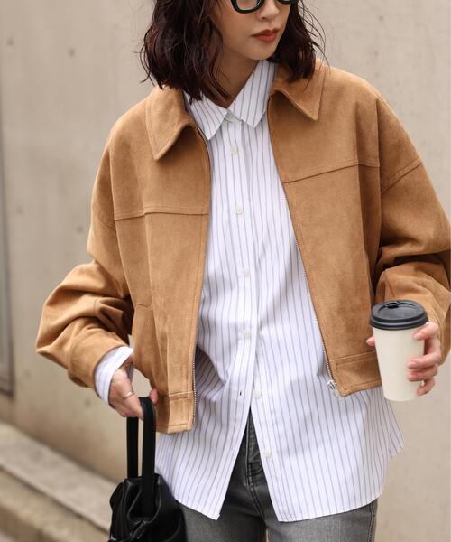 FREE'S MART（フリーズマート） ブルゾン アウター 合皮ジップアップ