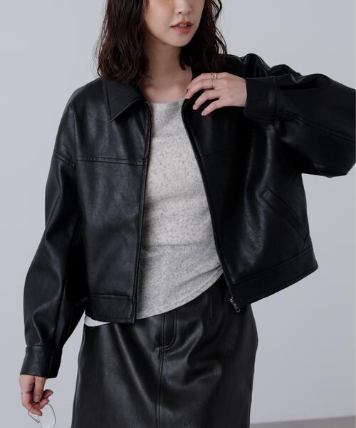 FREE'S MART ジップアップブルゾン FREE'S MART（フリーズマート） ブルゾン アウター 合皮ジップアップ