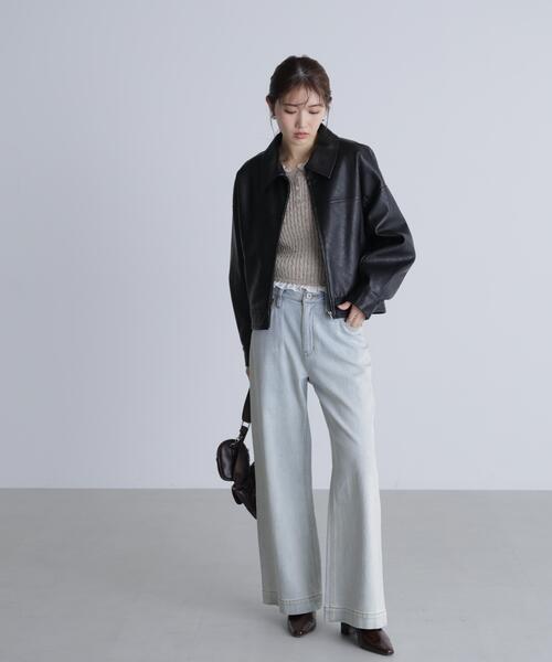 FREE'S MART ジップアップブルゾン FREE'S MART（フリーズマート） ブルゾン アウター 合皮ジップアップ