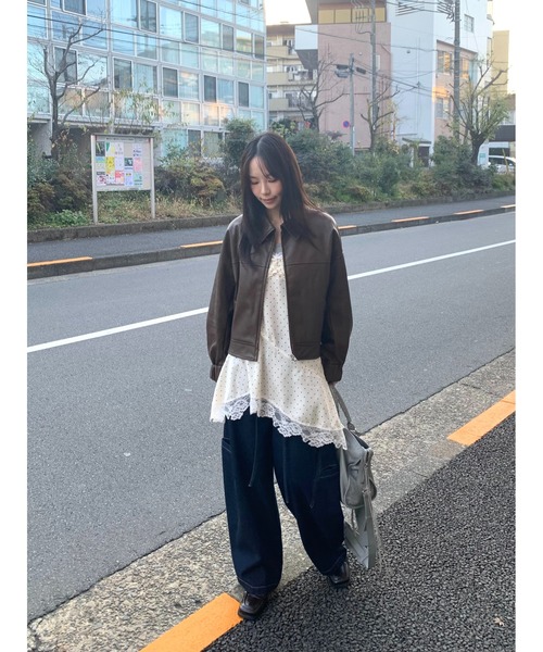 FREE'S MART（フリーズマート） ブルゾン アウター 合皮ジップアップ