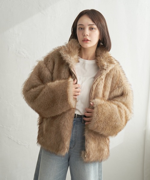 notch. コート アウター フェイクファージャケット レディース