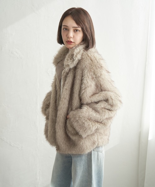 notch. コート アウター フェイクファージャケット レディース