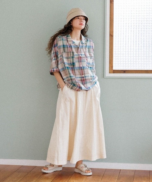 【未使用品　Lサイズ】ニコアンド あんちょんスカートSETリブパンツ niko and…（ニコアンド） ロングスカート MEDIUM グレー レディース