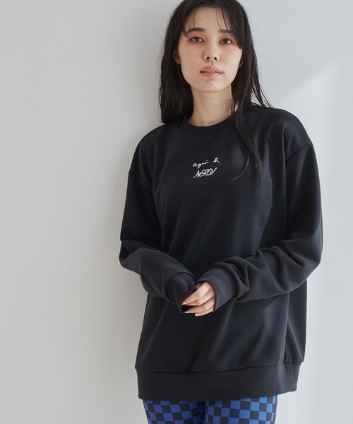 【新品】完売品！agnes b スウェット M ユニセックス ロンT カットソー agnes b.（アニエスベー） スウェットカットソー FREE ブラック