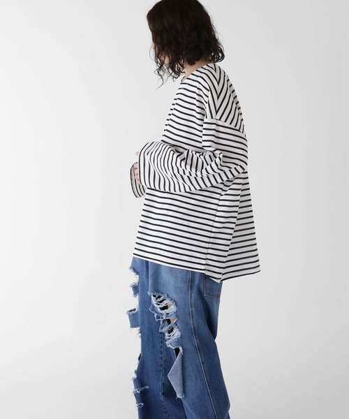 「minsobi」 長袖Tシャツ FREE オレンジ メンズ_画像3