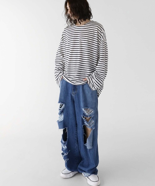 「minsobi」 長袖Tシャツ FREE オレンジ メンズ_画像6