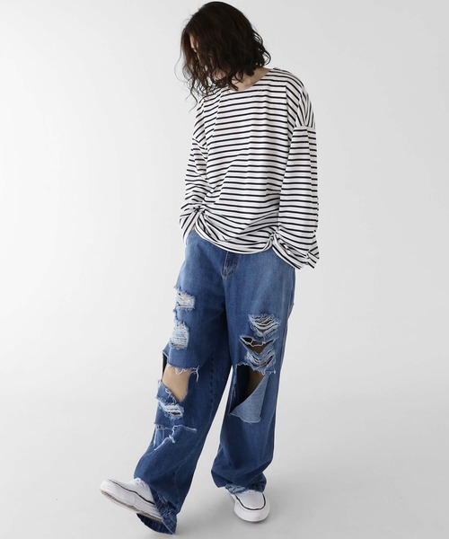 「minsobi」 長袖Tシャツ FREE オレンジ メンズ_画像7