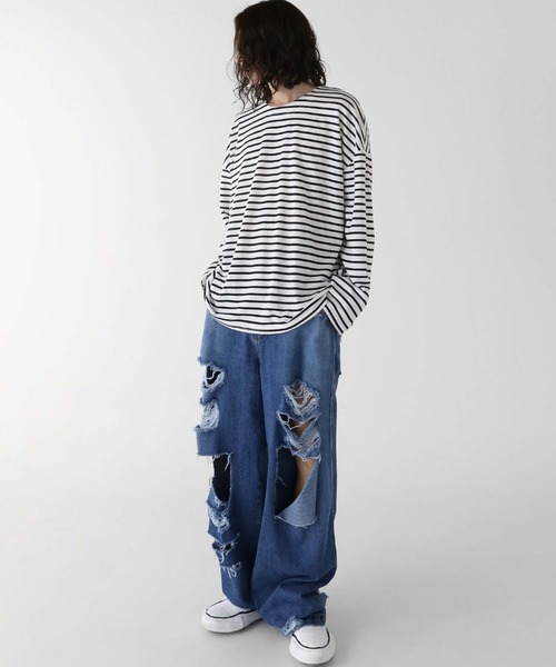 「minsobi」 長袖Tシャツ FREE オレンジ メンズ_画像8