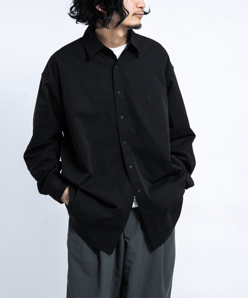 flexwitmeTシャツ Sサイズ ブラック EKAL（エカル） シャツ SOLOTEXツイルレギュラーカラーシャツ メンズ