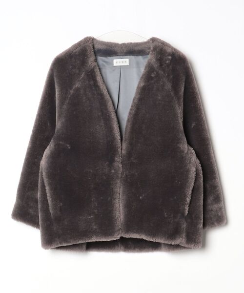 PLST（プラステ） ノーカラージャケット M グレー レディース