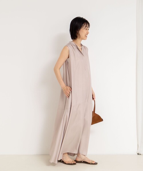 「NOLLEY'S」 ノースリーブワンピース 38 ブラウン レディースの画像