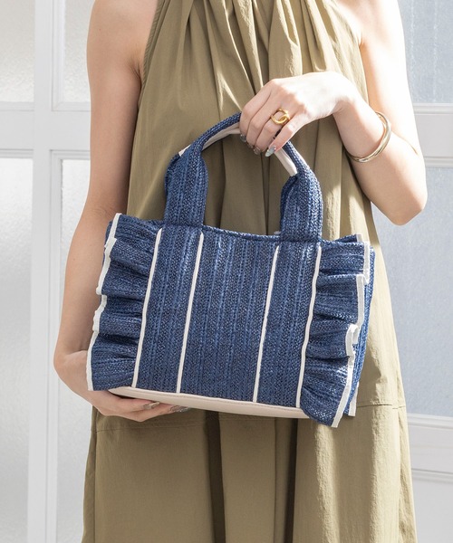 ハンドメイド☆控えめフリルトートバッグ ミナペルホネン followingday MIAN（ミアン） トートバッグ フリルトートバッグ「詳細動画あり
