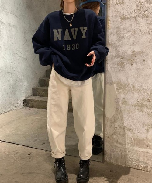 「meJane」 スウェットカットソー FREE ネイビー レディース_画像2