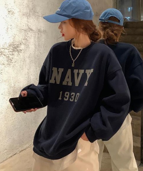 「meJane」 スウェットカットソー FREE ネイビー レディース_画像4