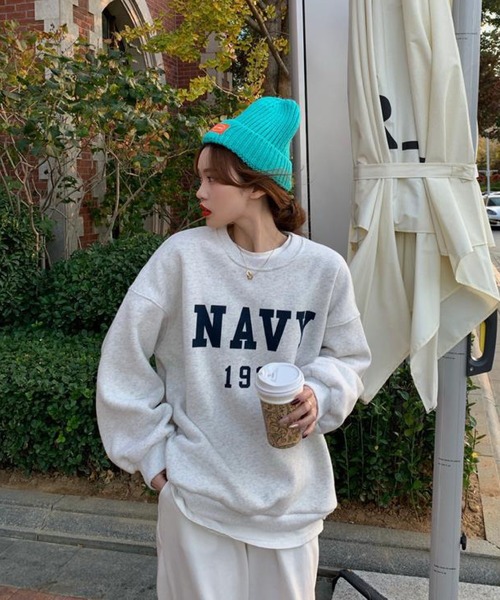 「meJane」 スウェットカットソー FREE ネイビー レディース_画像7