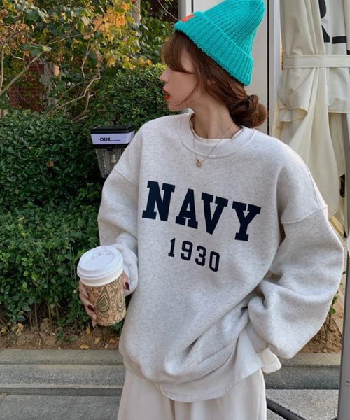 「meJane」 スウェットカットソー FREE ネイビー レディース_画像8