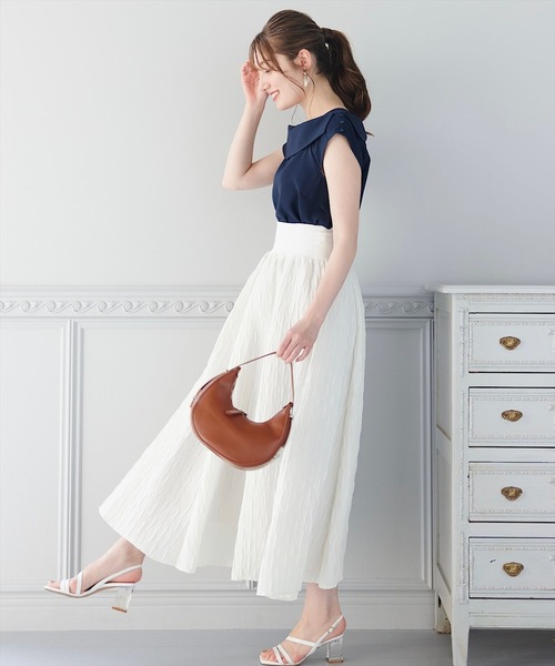 「SWINGLE」 ロングスカート MEDIUM オフホワイト レディース_画像3