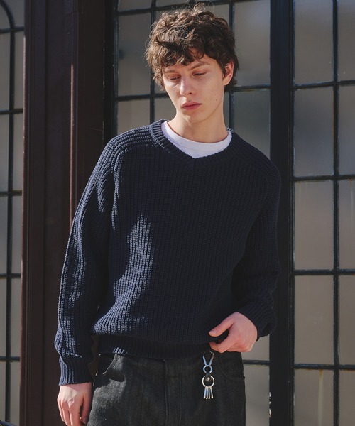 Regen Glanz セーター ニット vneck fisherman knit / Vネック