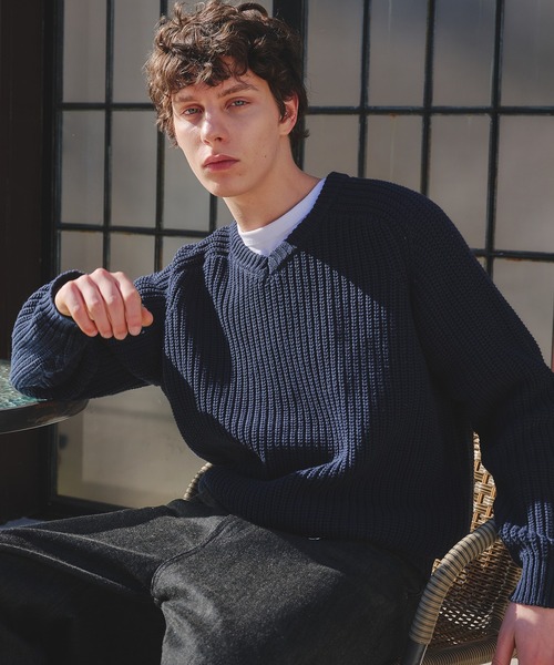 Regen Glanz セーター ニット vneck fisherman knit / Vネック