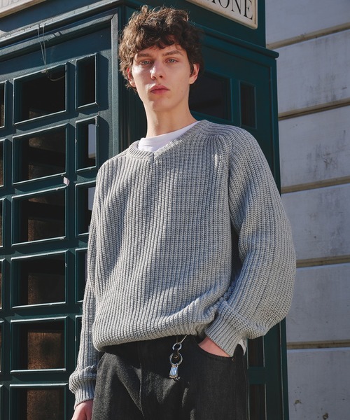 Regen Glanz セーター ニット vneck fisherman knit / Vネック