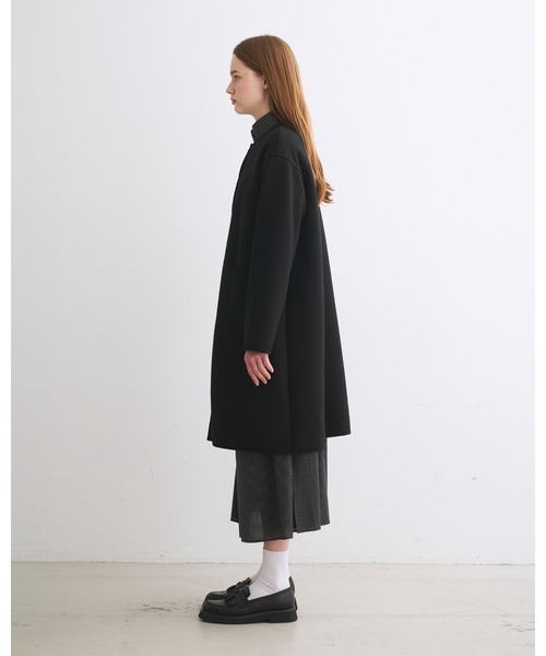 「Traditional Weatherwear」 ノーカラーコート 32 ネイビー レディースの画像