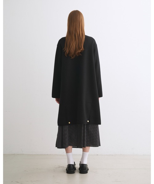 「Traditional Weatherwear」 ノーカラーコート 32 ネイビー レディースの画像
