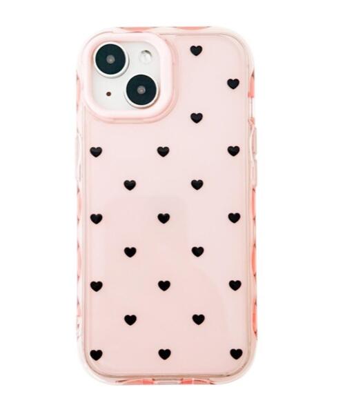 WEGO（ウィゴー） スマホケース WEGO/ハートドットiphoneケース(ピンク