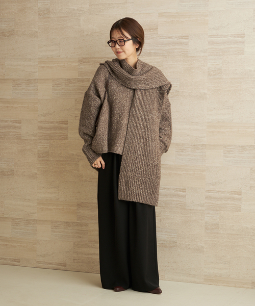 plage（プラージュ） ニット セーター 3G ミックスVワイドプルオーバー