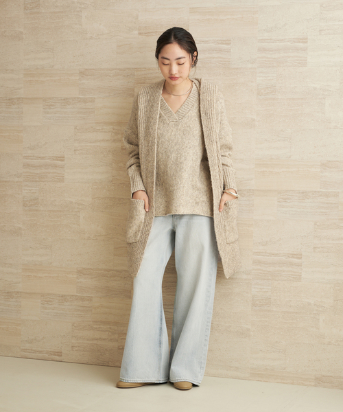 plage（プラージュ） ニット セーター 3G ミックスVワイドプルオーバー