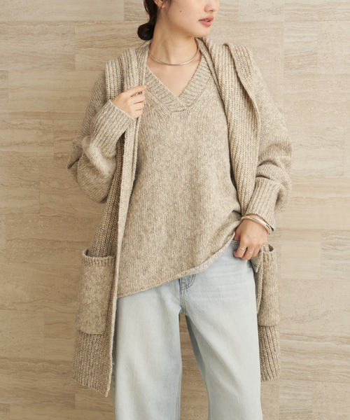 plage（プラージュ） ニット セーター 3G ミックスVワイドプルオーバー