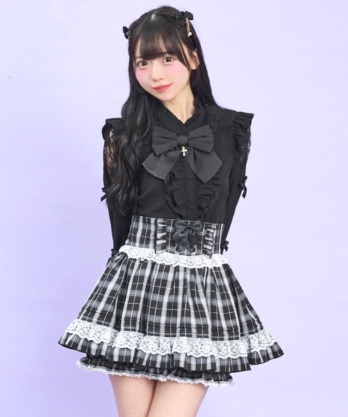 新品 Secret Honey チュールミニスカート （S.M） Secret Honey（シークレットハニー） スカート サイドレースアップ