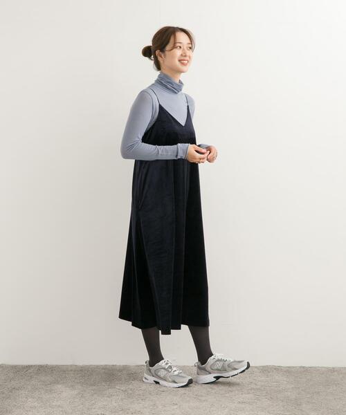 「LE GLAZIK」 キャミソールワンピース 36 カーキ レディースの画像