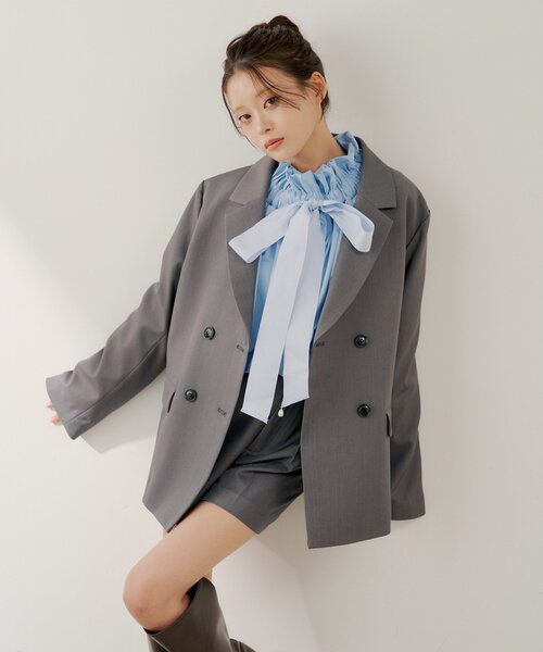 Chico（チコ） コート アウター 「SALON by Chico」襟取り外しダブル