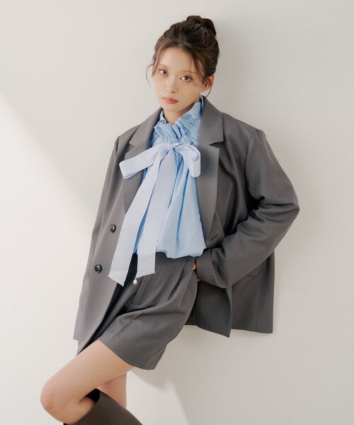 CHICO 襟取り外しダブルフリルジャケット Chico（チコ） コート アウター 「SALON by Chico」襟取り外しダブル