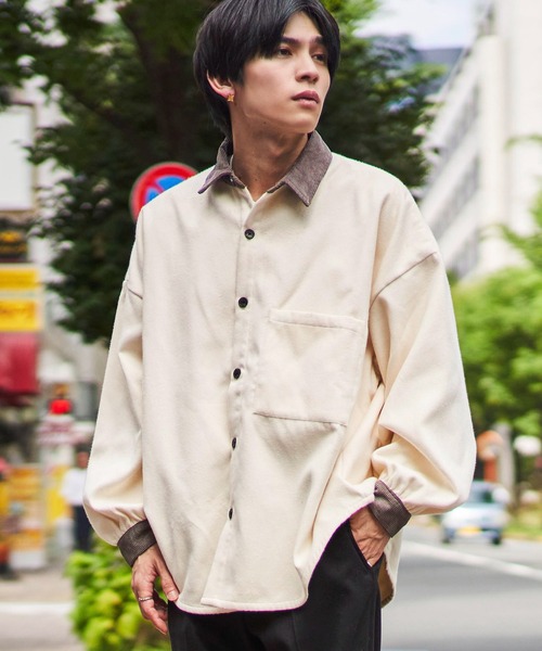 「ADPOSION」 長袖シャツ MEDIUM オフホワイト メンズ_画像2