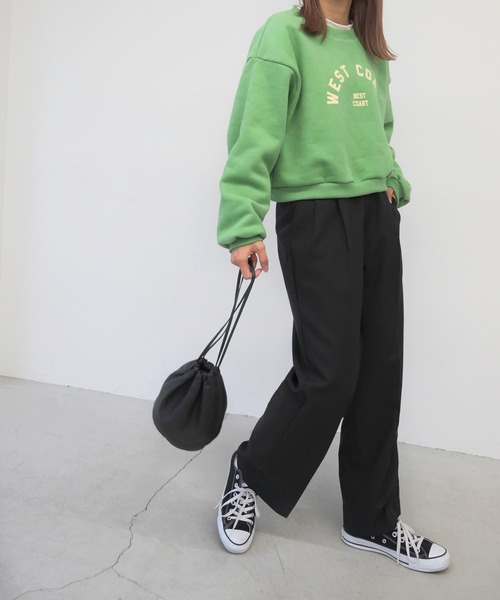 「CANAL JEAN」 スウェットカットソー ONE SIZE グリーン レディース_画像7