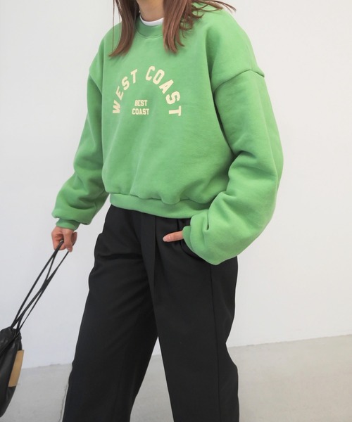 「CANAL JEAN」 スウェットカットソー ONE SIZE グリーン レディース_画像9