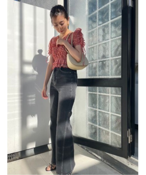 「SNIDEL」 ブーツカットデニムパンツ 0 ライトブルー レディース_画像5