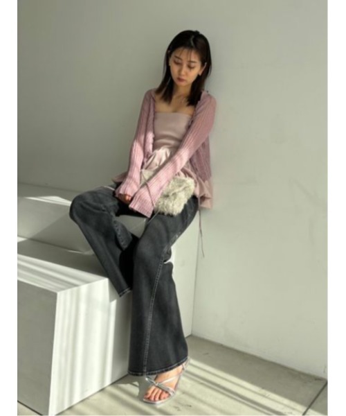 「SNIDEL」 ブーツカットデニムパンツ 0 ライトブルー レディース_画像9