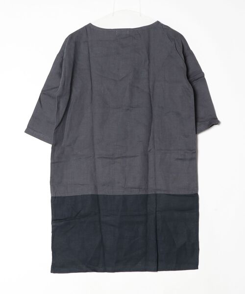 「fog linen work」 7分袖ワンピース - グレー レディース_画像2