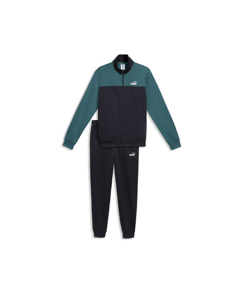 【未使用品】日本製PUMA ジャージ上下セット ブラック/レッド PUMA（プーマ） ジャージ メンズ ポリ カラーブロック スーツ 上下